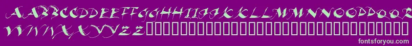 フォントBeaui – 紫の背景に緑のフォント