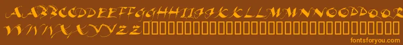 Beaui Font – Orange Fonts on Brown Background