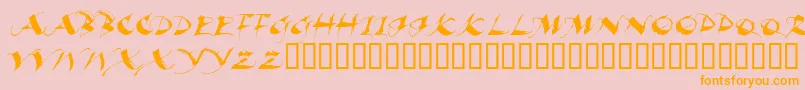 Czcionka Beaui – pomarańczowe czcionki na różowym tle
