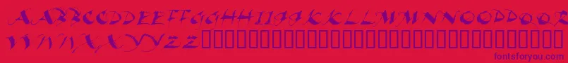 フォントBeaui – 赤い背景に紫のフォント