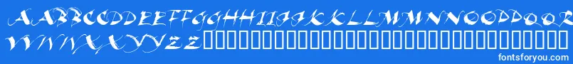 Beaui-fontti – valkoiset fontit sinisellä taustalla