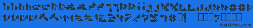 ShamenRemix-Schriftart – Schwarze Schriften auf blauem Hintergrund