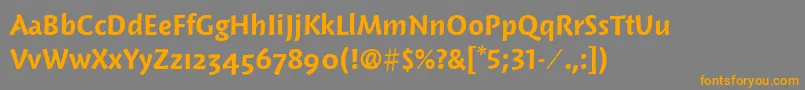 WoodlandItcDemi Font – Orange Fonts on Gray Background