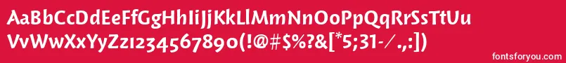 WoodlandItcDemi Font – White Fonts on Red Background