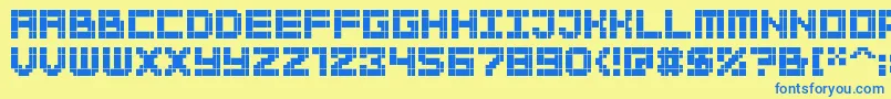 Bitbold Font – Blue Fonts on Yellow Background