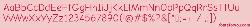 フォントComicNeueRegular – ピンクの背景に赤い文字