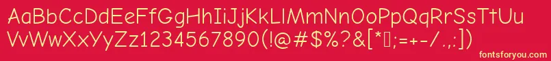 ComicNeueRegular Font – Yellow Fonts on Red Background