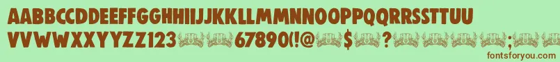 DkWoolwich Font – Brown Fonts on Green Background