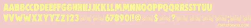 DkWoolwich Font – Yellow Fonts on Pink Background
