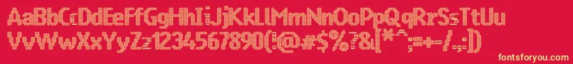 Vraangoe Font – Yellow Fonts on Red Background