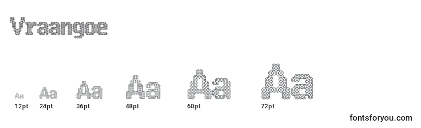 Vraangoe Font Sizes
