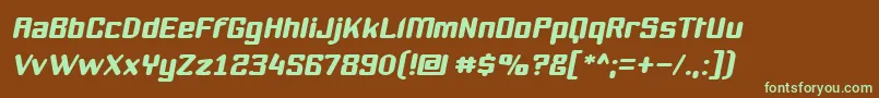 Шрифт YouthanasiaItalic – зелёные шрифты на коричневом фоне