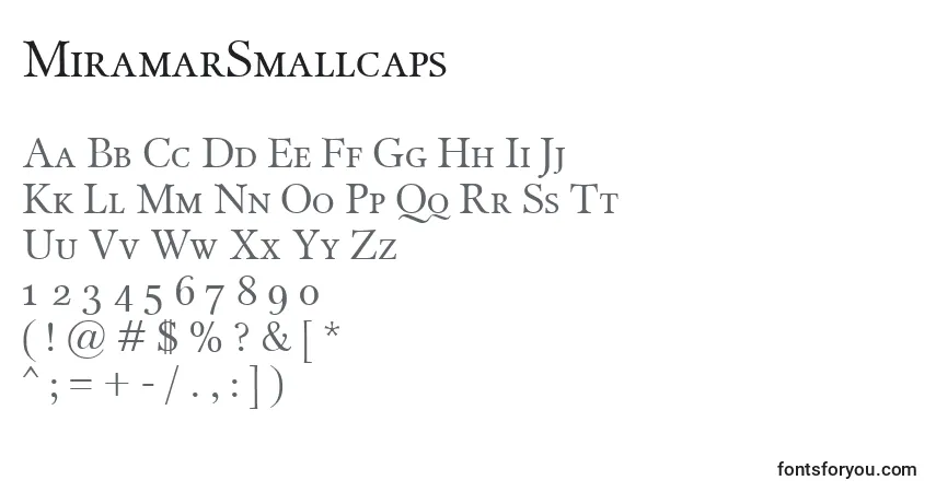Schriftart MiramarSmallcaps – Alphabet, Zahlen, spezielle Symbole