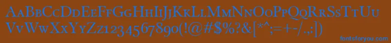 MiramarSmallcaps Font – Blue Fonts on Brown Background