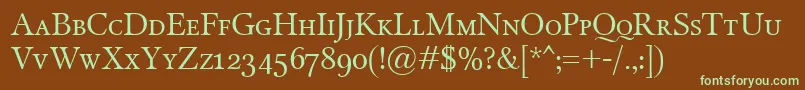 MiramarSmallcaps Font – Green Fonts on Brown Background