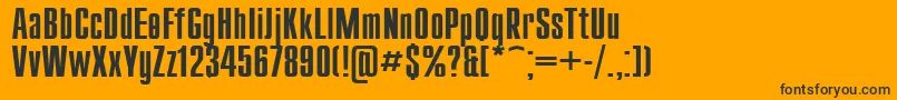 Compact115-fontti – mustat fontit oranssilla taustalla