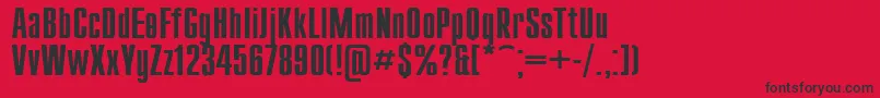 Compact115-fontti – mustat fontit punaisella taustalla