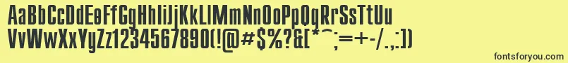 Compact115-fontti – mustat fontit keltaisella taustalla