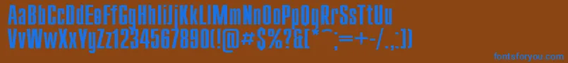 フォントCompact115 – 茶色の背景に青い文字