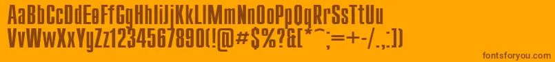 Compact115 Font – Brown Fonts on Orange Background