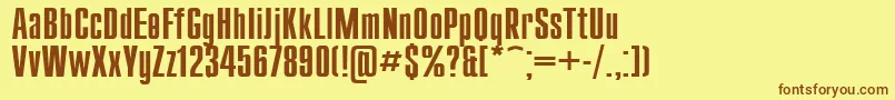Compact115 Font – Brown Fonts on Yellow Background