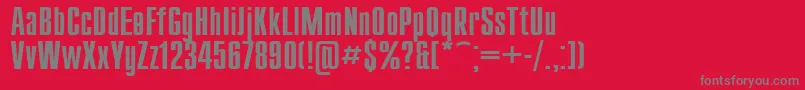 Czcionka Compact115 – szare czcionki na czerwonym tle