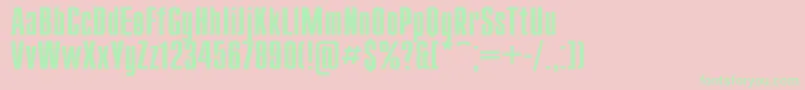 Compact115-Schriftart – Grüne Schriften auf rosa Hintergrund