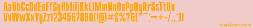Compact115-fontti – oranssit fontit vaaleanpunaisella taustalla