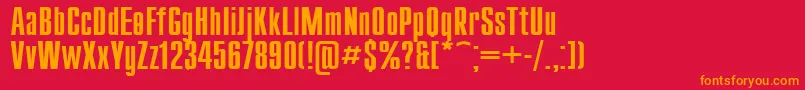 Compact115 Font – Orange Fonts on Red Background