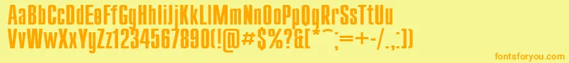 Compact115-fontti – oranssit fontit keltaisella taustalla