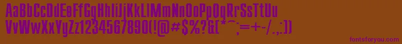 フォントCompact115 – 紫色のフォント、茶色の背景