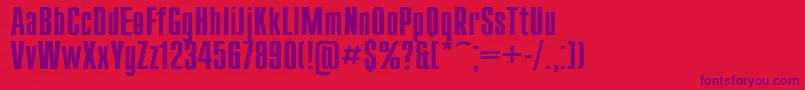 Police Compact115 – polices violettes sur fond rouge