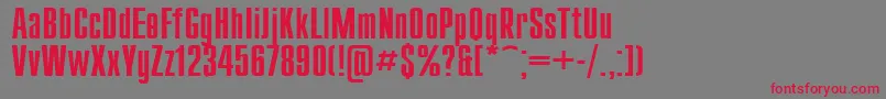 フォントCompact115 – 赤い文字の灰色の背景
