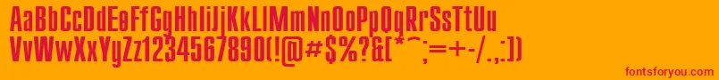 フォントCompact115 – オレンジの背景に赤い文字