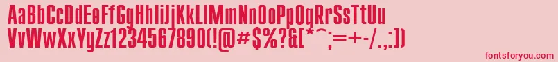 Compact115-fontti – punaiset fontit vaaleanpunaisella taustalla