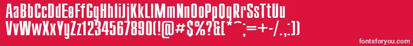 Compact115-fontti – valkoiset fontit punaisella taustalla