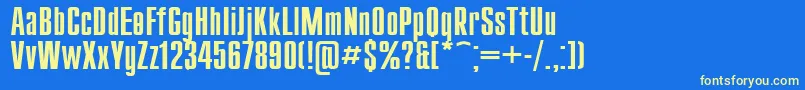 Compact115-fontti – keltaiset fontit sinisellä taustalla