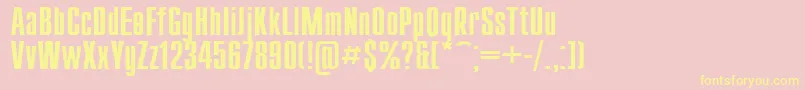 Compact115 Font – Yellow Fonts on Pink Background