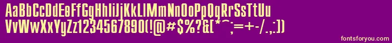 Compact115 Font – Yellow Fonts on Purple Background