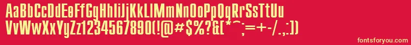 フォントCompact115 – 黄色の文字、赤い背景