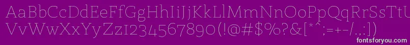 StmarieThin Font – Green Fonts on Purple Background