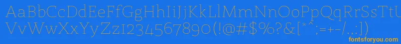 StmarieThin Font – Orange Fonts on Blue Background