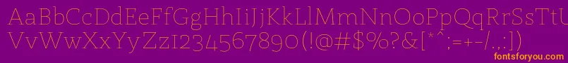 StmarieThin Font – Orange Fonts on Purple Background