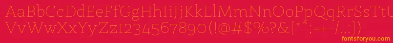 StmarieThin Font – Orange Fonts on Red Background