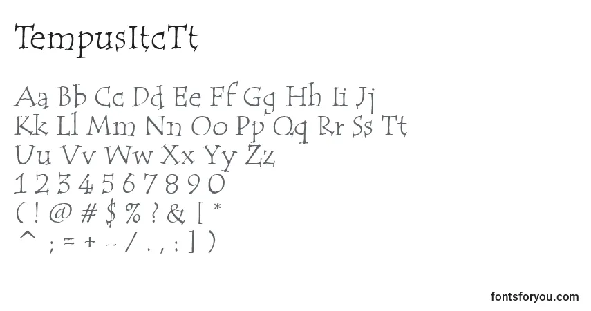 Fuente TempusItcTt - alfabeto, números, caracteres especiales