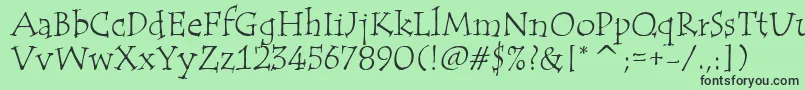 TempusItcTt-fontti – mustat fontit vihreällä taustalla