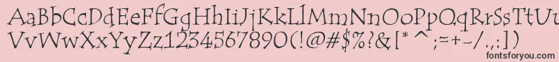 TempusItcTt-Schriftart – Schwarze Schriften auf rosa Hintergrund