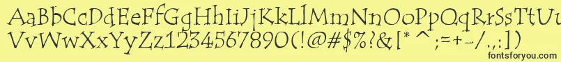 TempusItcTt-Schriftart – Schwarze Schriften auf gelbem Hintergrund