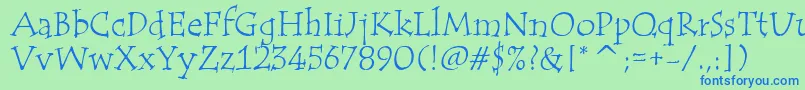 TempusItcTt Font – Blue Fonts on Green Background