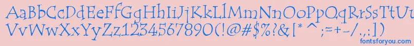 フォントTempusItcTt – ピンクの背景に青い文字